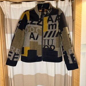 Graphic Patterned Zip-Up Jacket